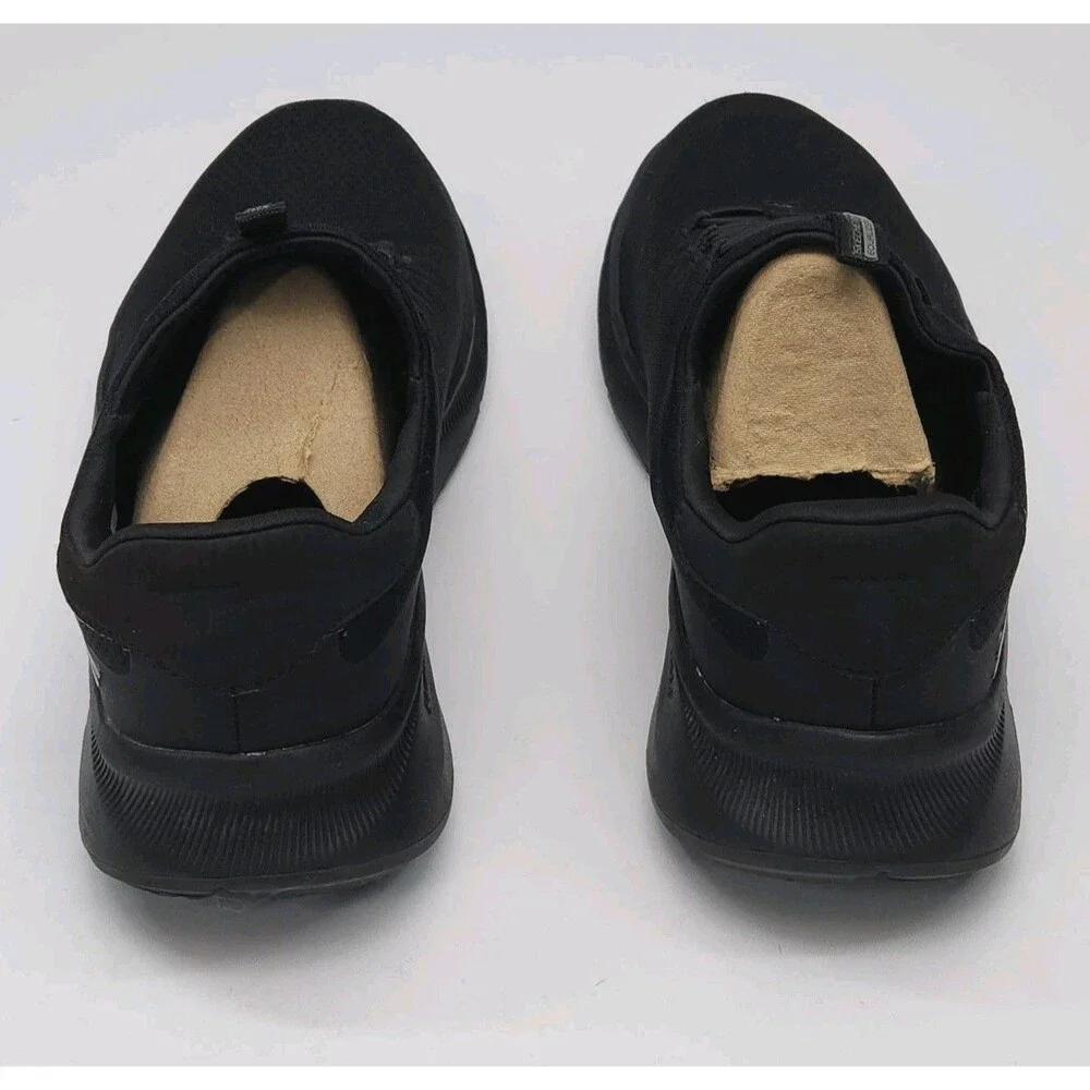 Skechers Sneaker Loafer Black Stretch Air-Cool Relaxed Fit Men Sz 11 Dual-Lite